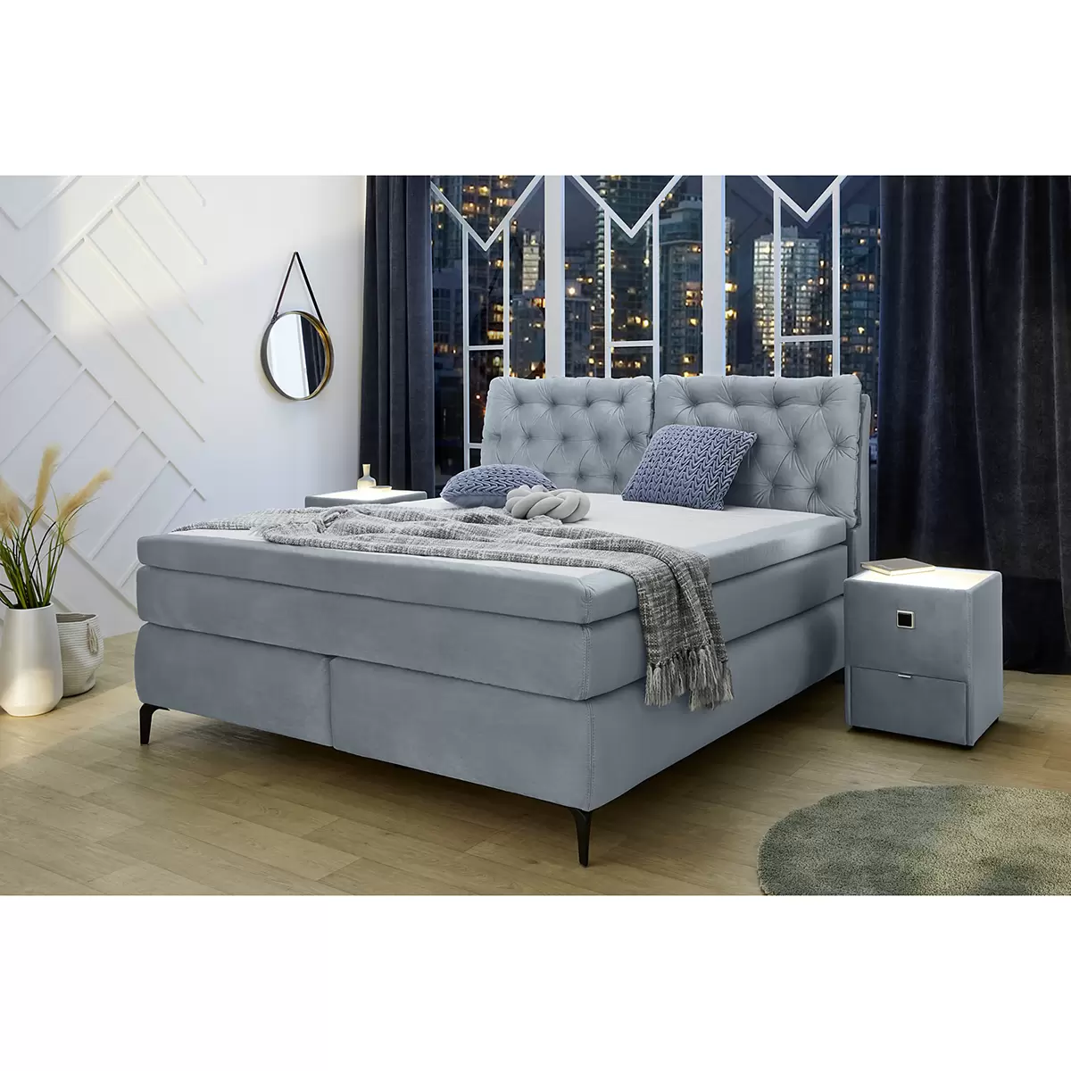Boxspringbett Charlie Mix 180 x 200 Hellblau