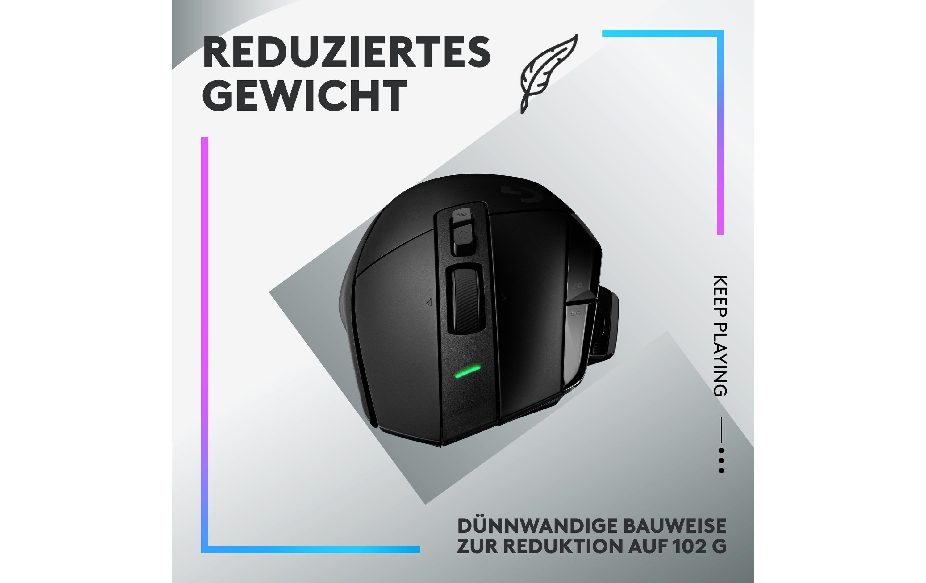 Gaming-Maus G502 X Lightspeed Schwarz<br>Kabellose Gaming-Maus mit Lightspeed Technologie