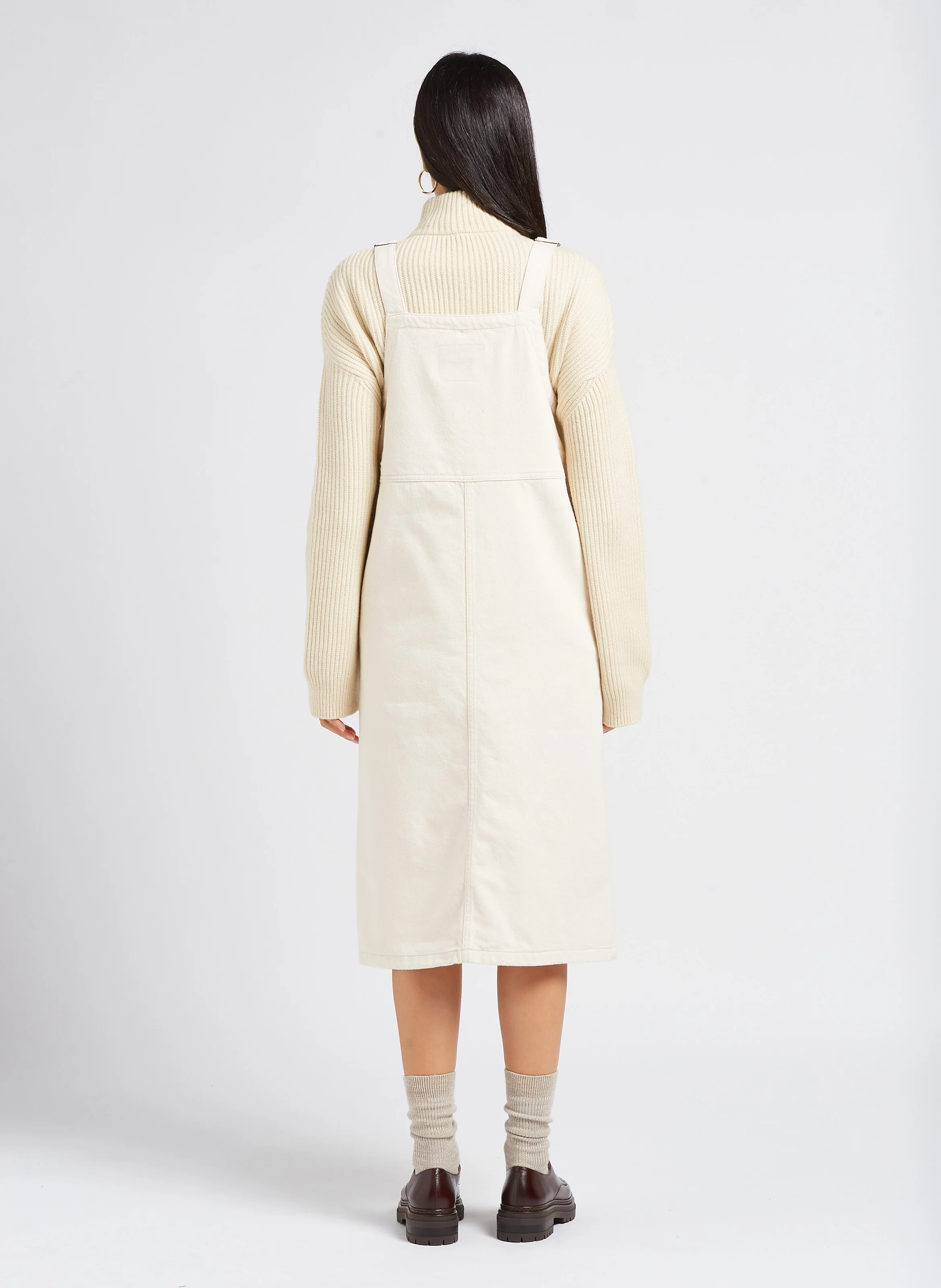 PULL ETOLE - Pull col montant zippé en laine mélangée | Blanc