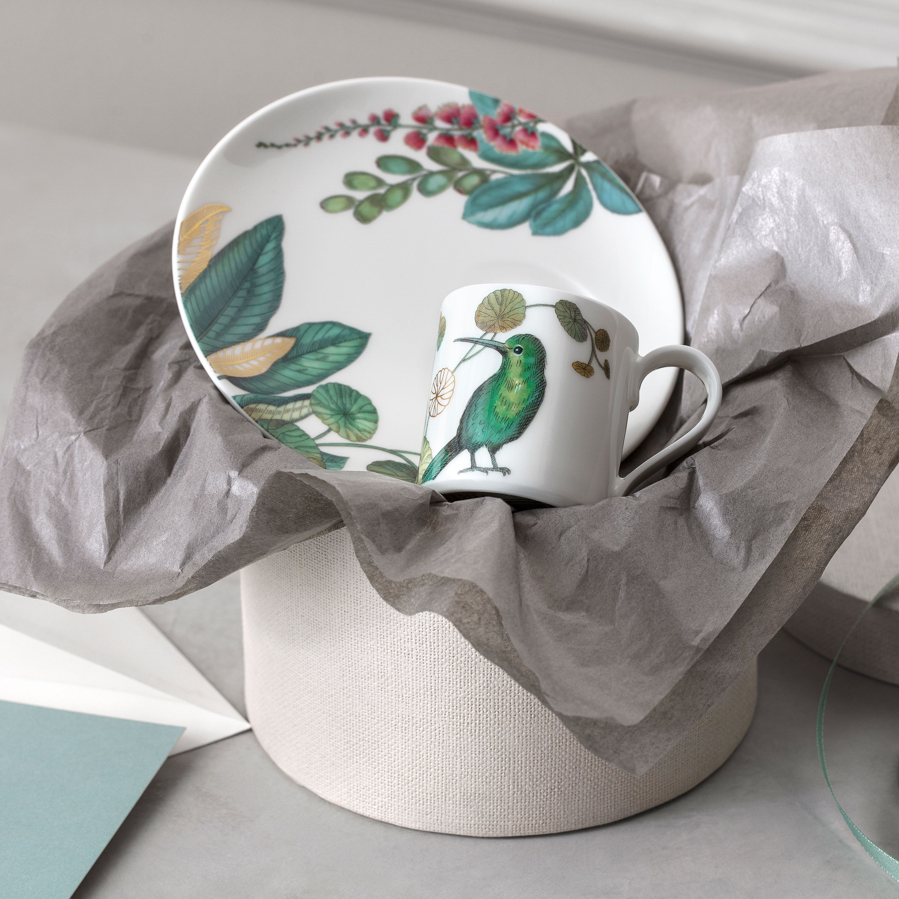 Avarua Espresso cup saucer Multi-colored, 5.6'', Premium Bone Porcelain