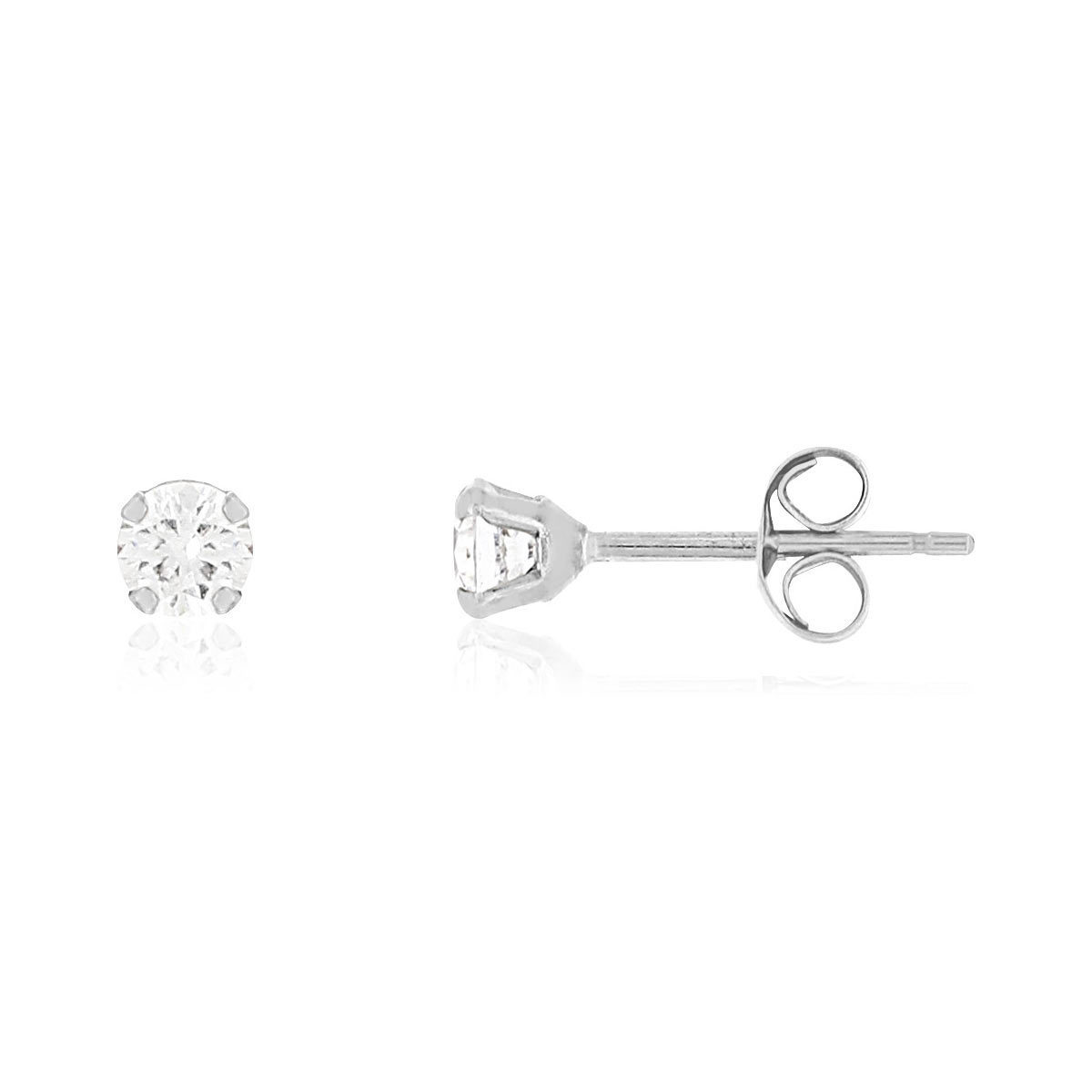 Boucles d'oreilles or blanc 375 zirconias