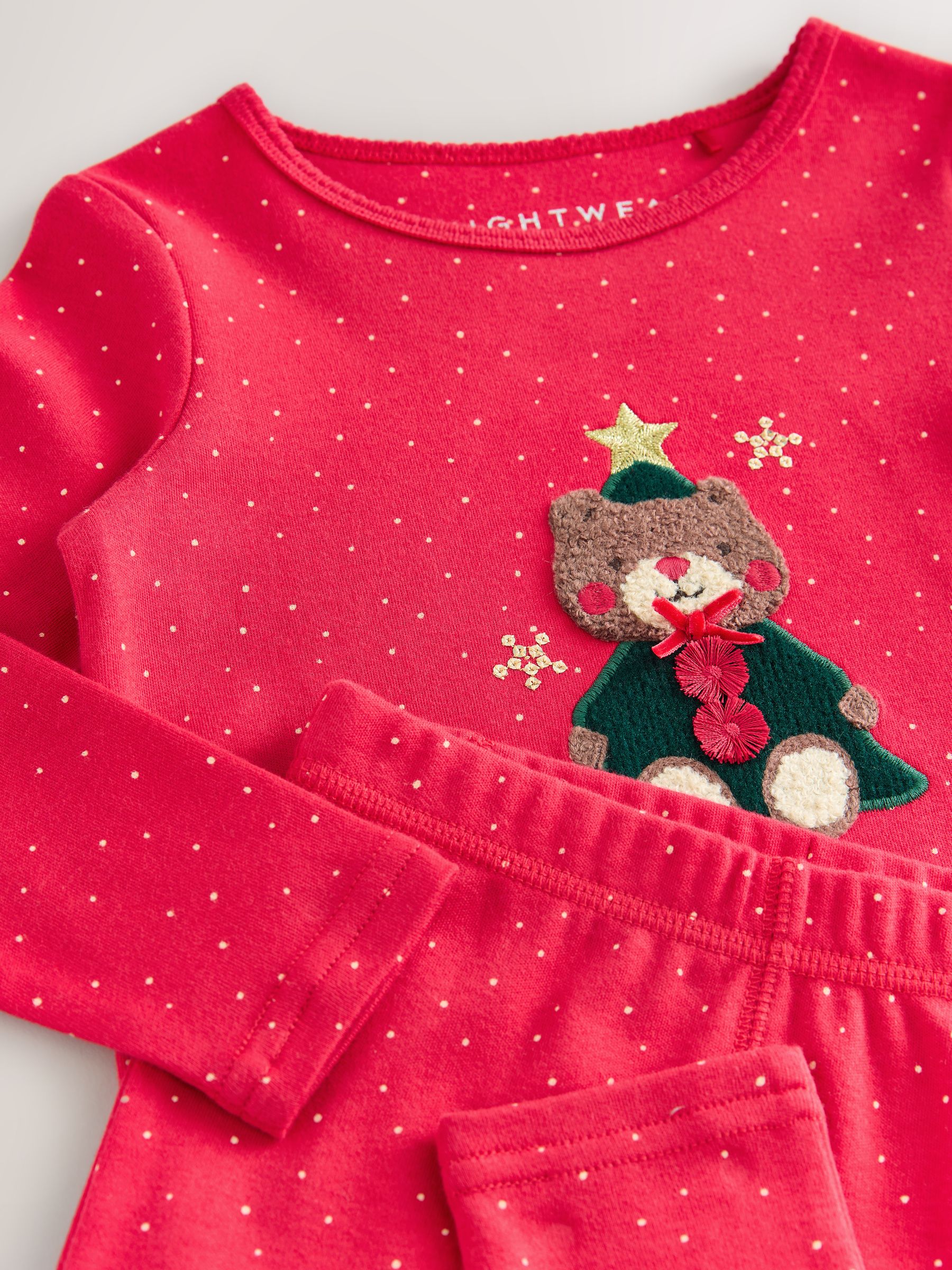 Rood met beer - Kerstpyjama (9 mnd-16 jr)