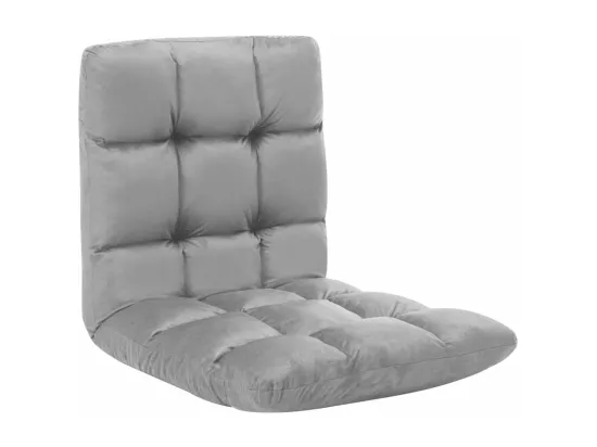 Prolenta Premium - Chaise pliable de sol Gris clair Microfibre