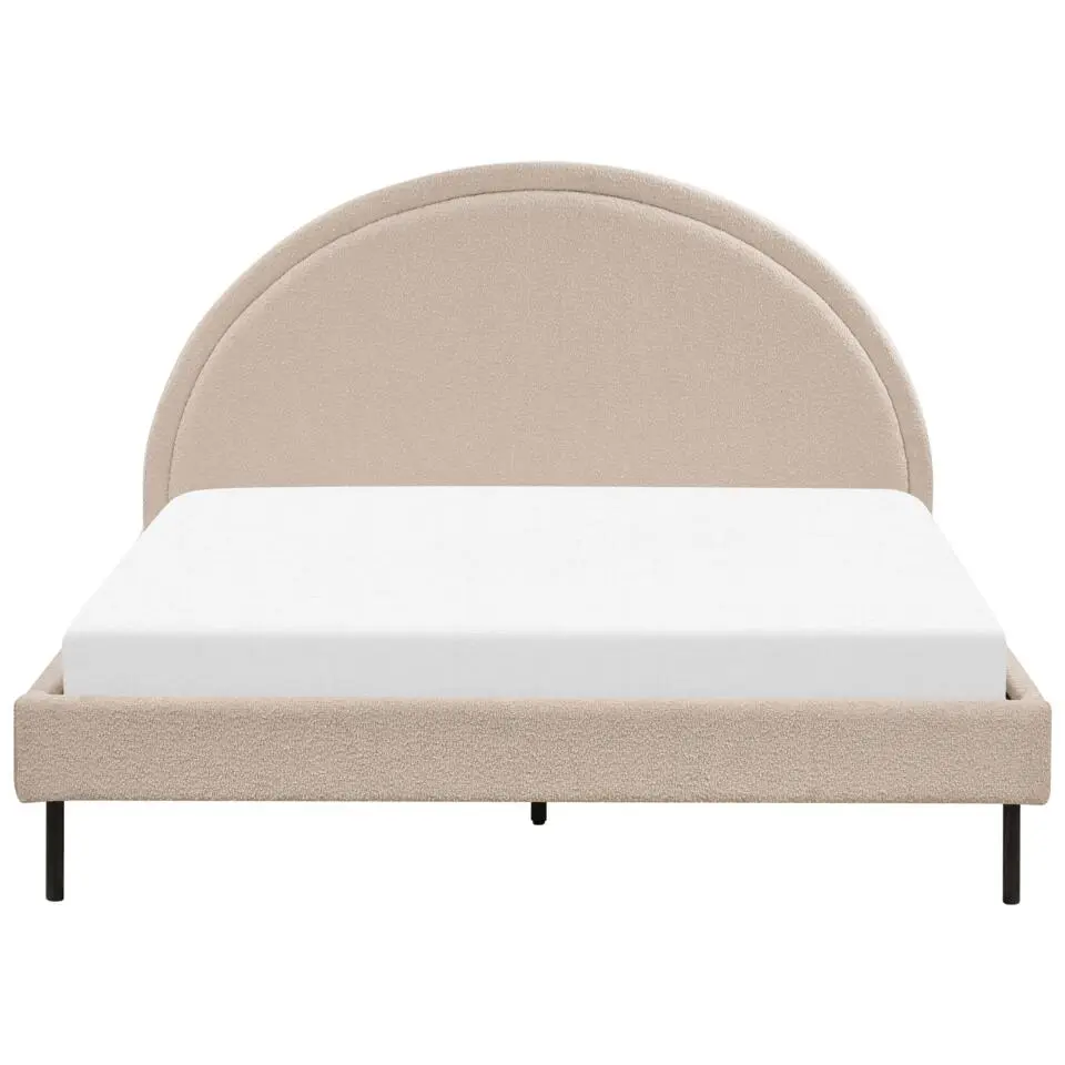 MARGUT - Bed - Beige - 160 x 200 cm - Bouclé