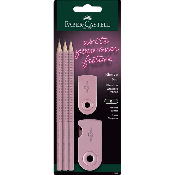 Sleeve Schreibset - Bleistifte, Spitzer, Radierer - rose shadows