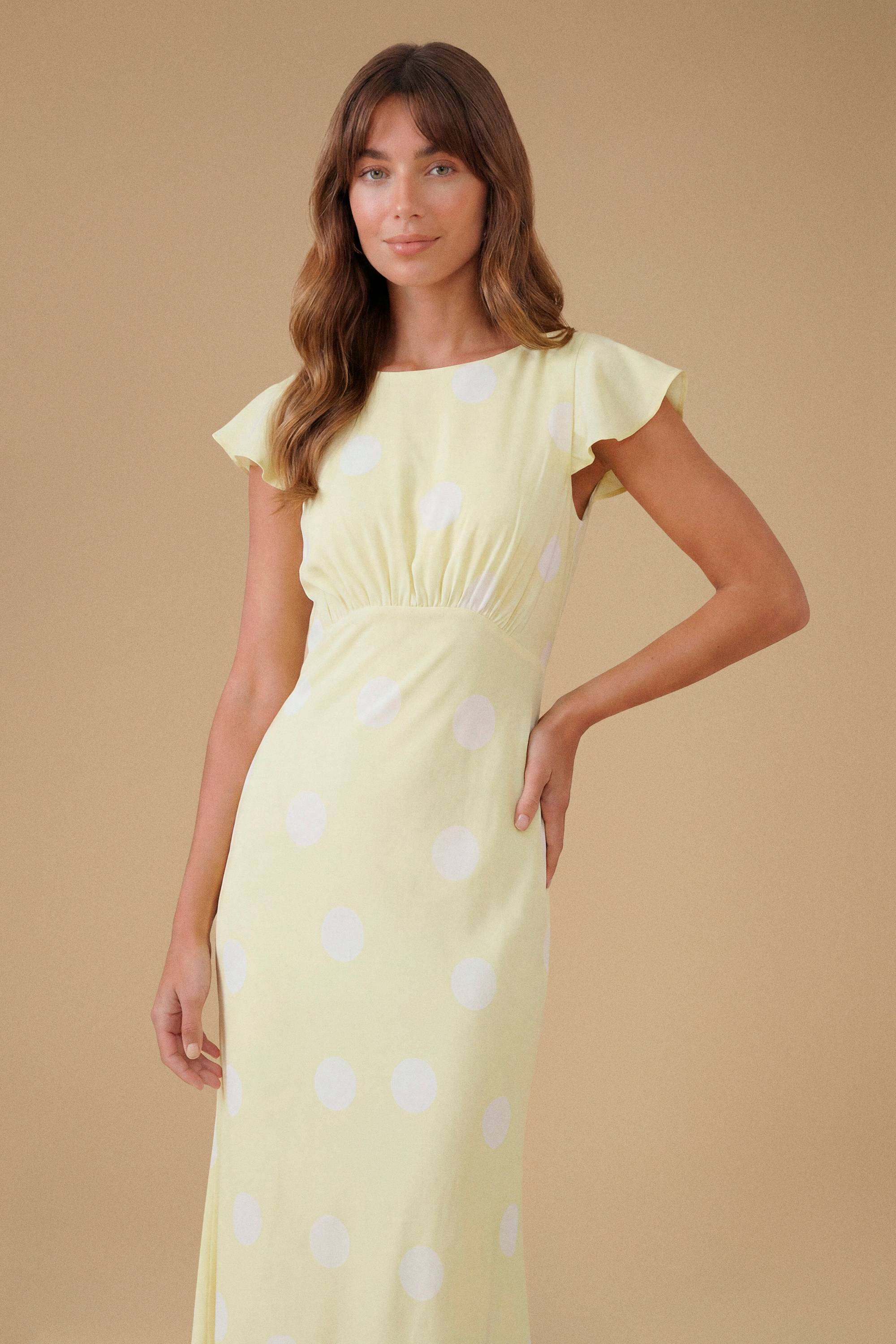 Oasis Robe Longue En Crêpe À Pois