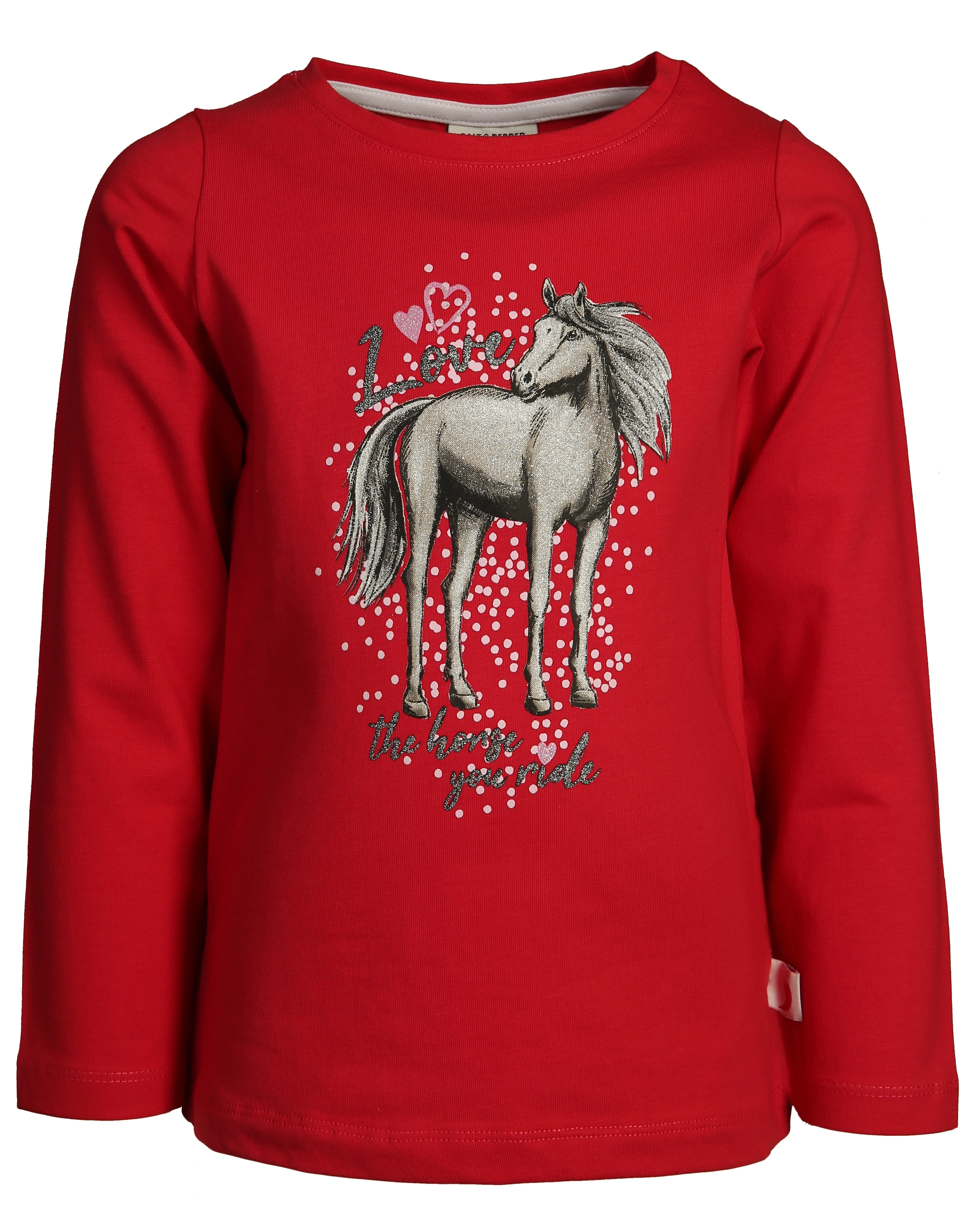 Langarmshirt THE HORSE YOU RIDE in lollipop red