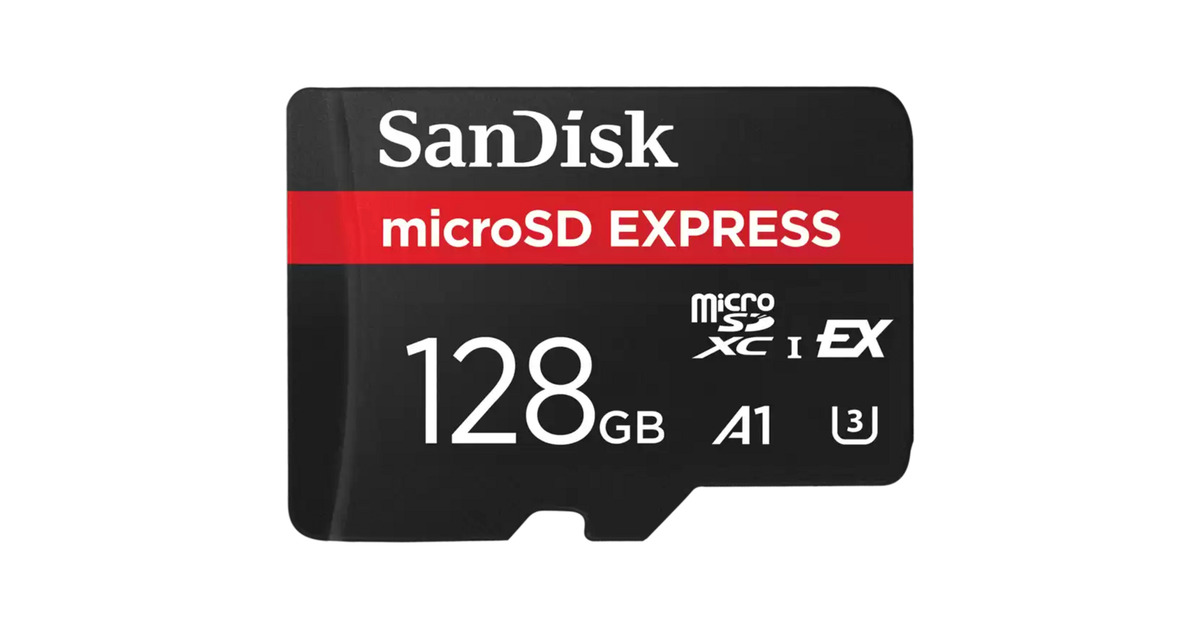 SanDiskmicroSD Express 128 GB geheugenkaart  (Zwart, Class 3 (U3))