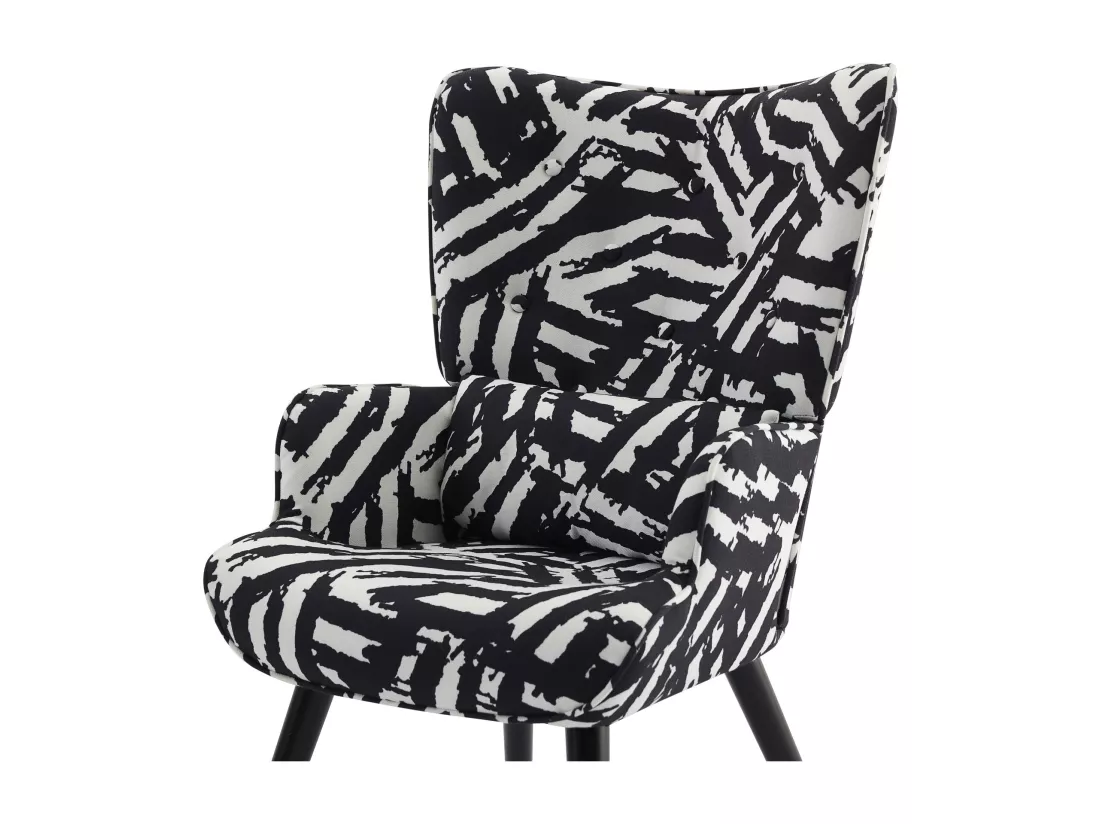 Fauteuil HomeMiYN avec Coussin et Tabouret - Chaise d'Angle Rustique pour le Salon