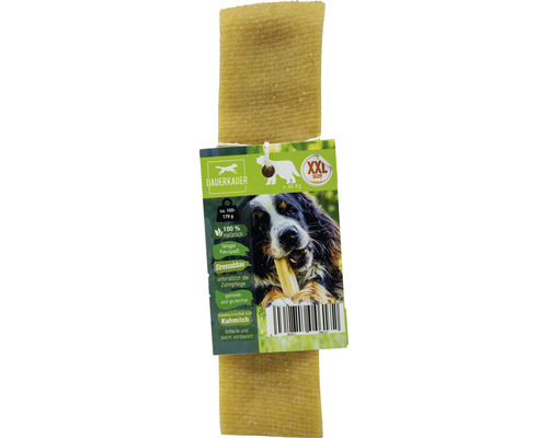 Hondensnack, langdurige kauwsnack, XXL kauwsnack op melkbasis, 1 stuk ca. 170 g, gebitsverzorging, stressverlichting voor honden vanaf 45 kg, kauwspeeltje, kaaskauwbot