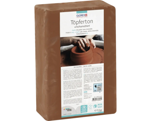 Unchamotte terracotta pottenbakkersklei, 5 kg
