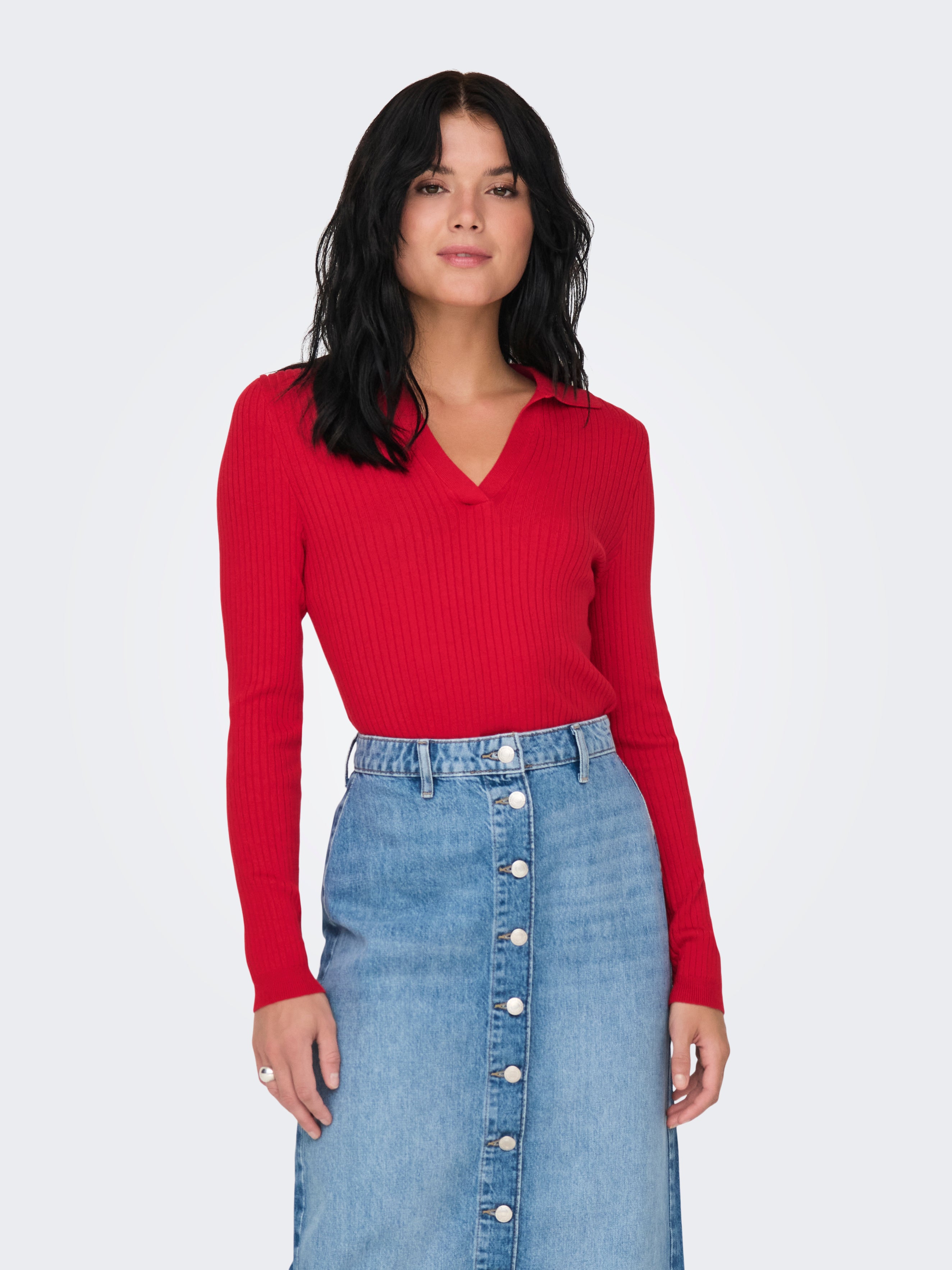 ONLKAYA Strickpullover Racing Red