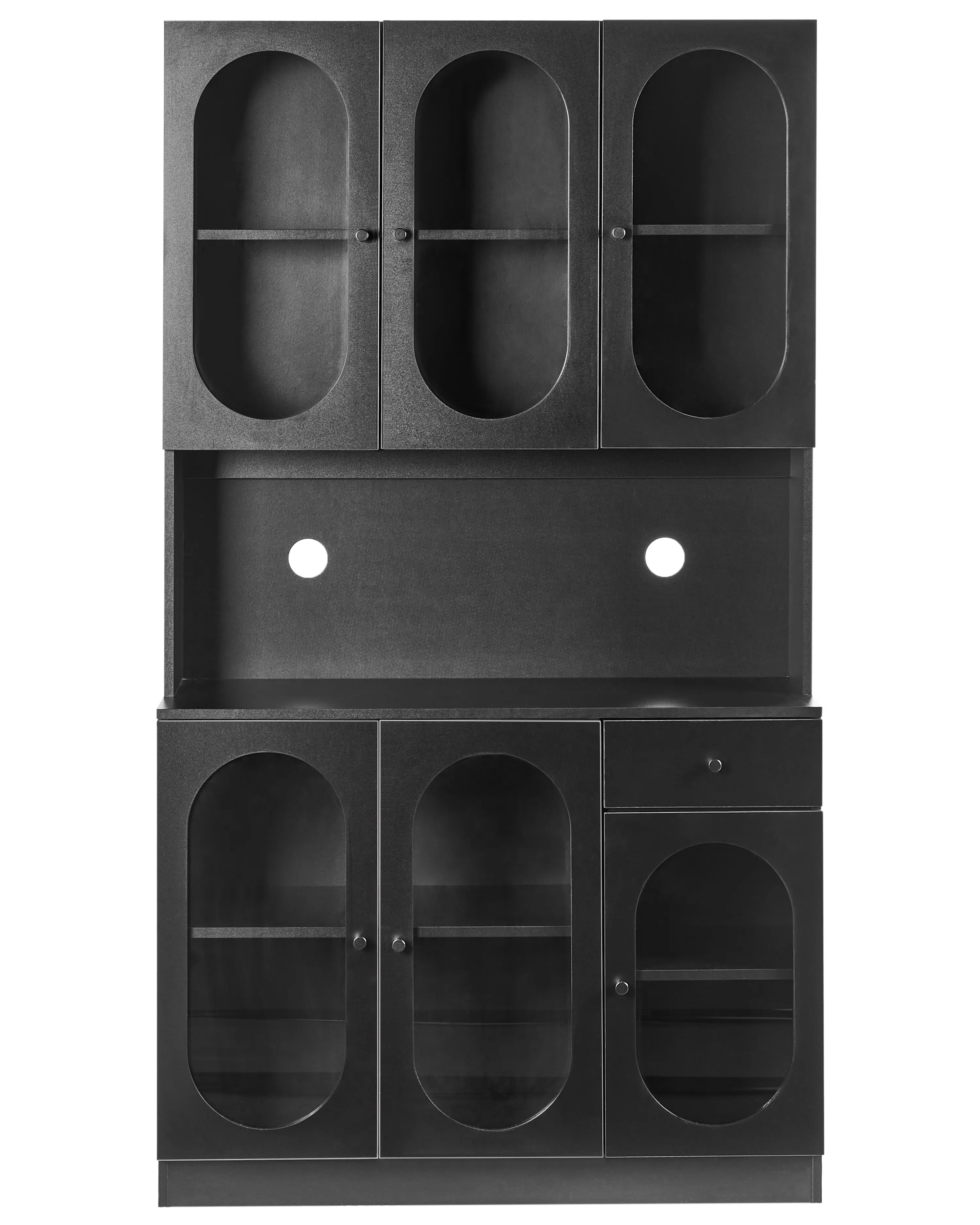 Glazen vitrinekast LANGFORD 100 cm Zwart