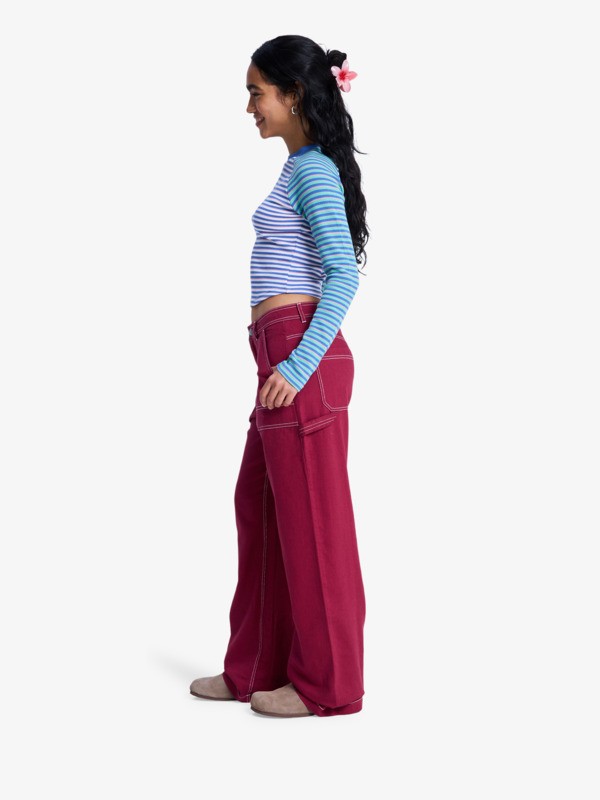 Howling Rails Pantalon baggy Rouge Femme