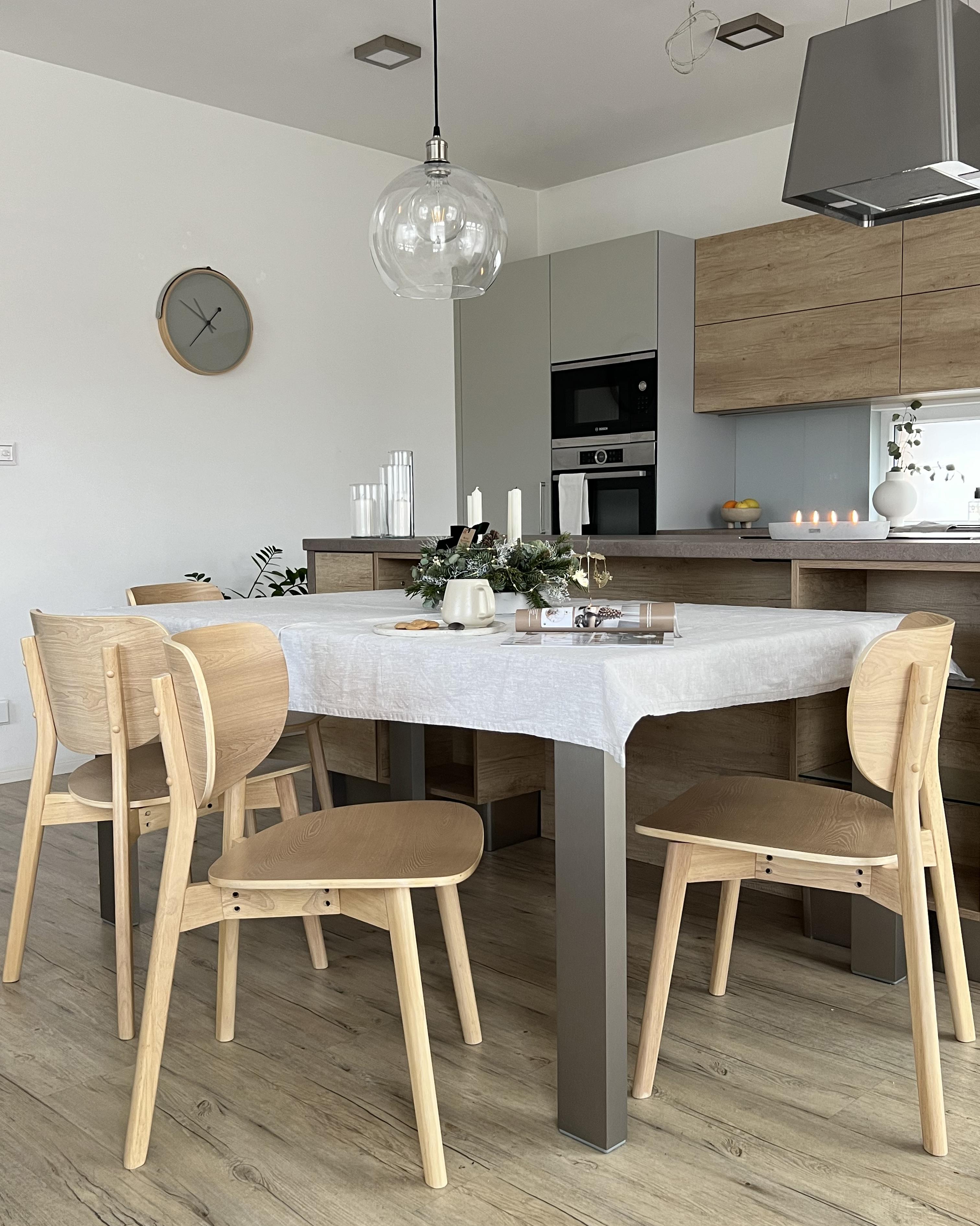 Set van 2 eetkamerstoelen OVERLY Hout Lichtbruin