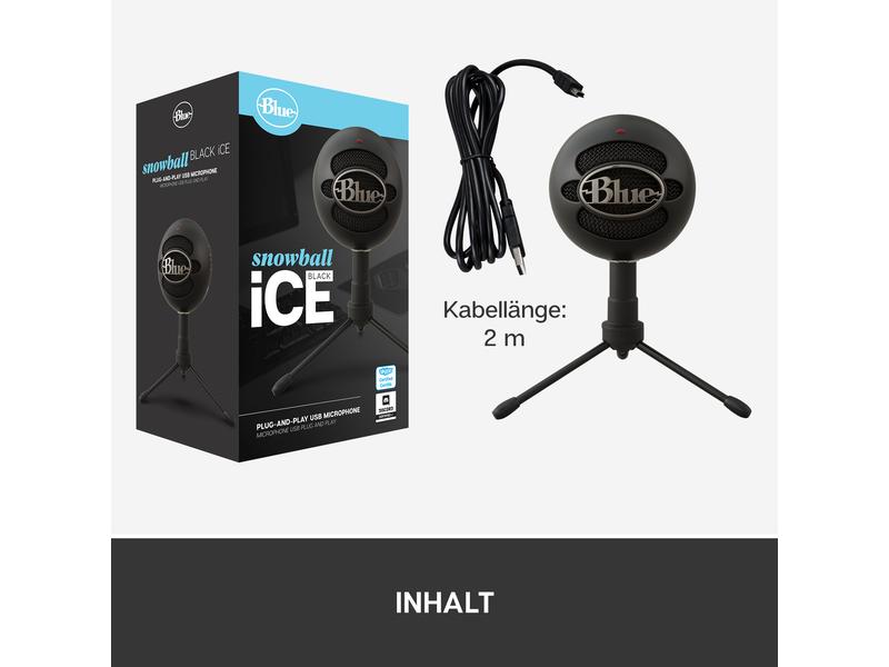 Blue Kondensatormikrofon Snowball iCE Schwarz Desktop-USB-Mikrofon