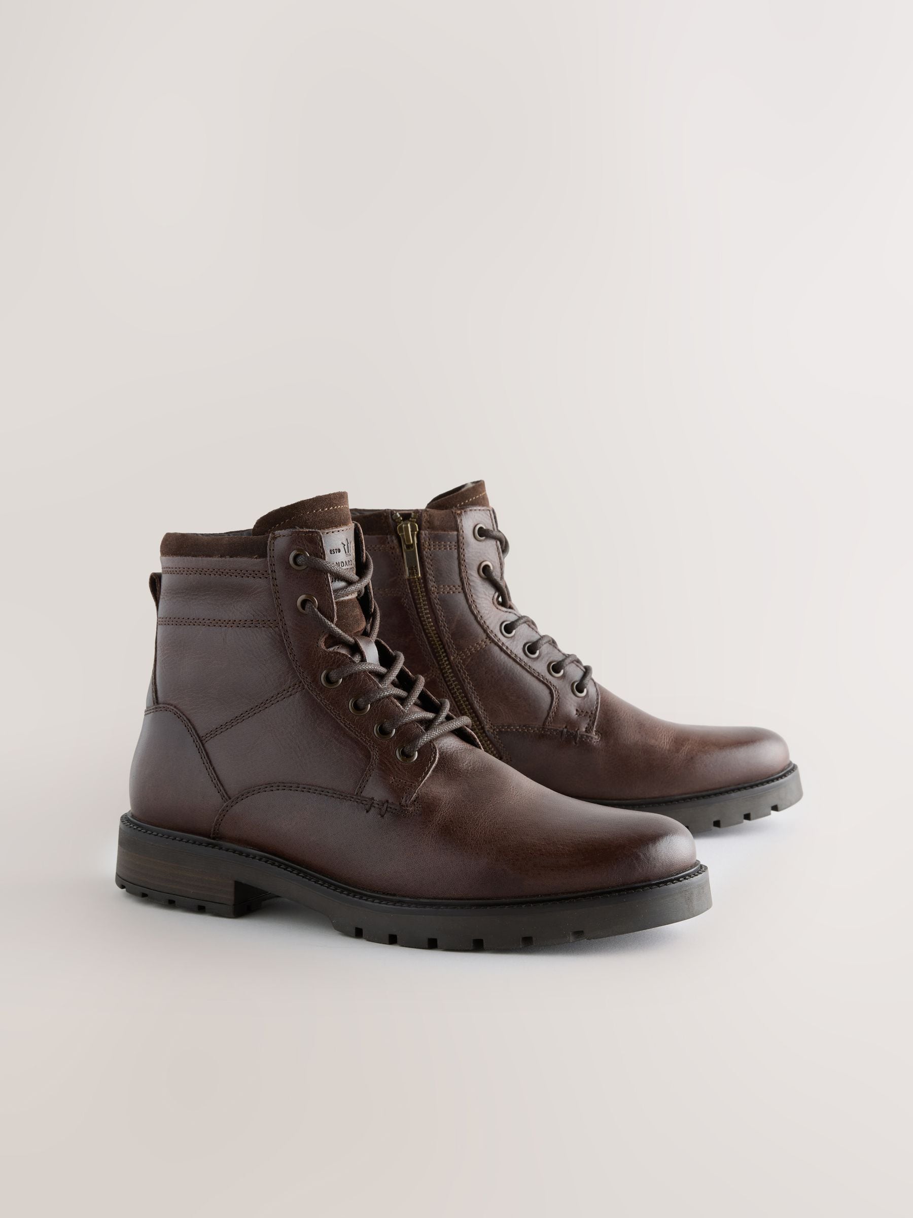 Bruin - Leather Zip-Up Borg Lined Boots