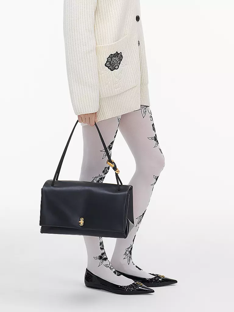 MARC JACOBS Ledertasche - Umhängetasche THE LARGE DUAL BAG schwarz