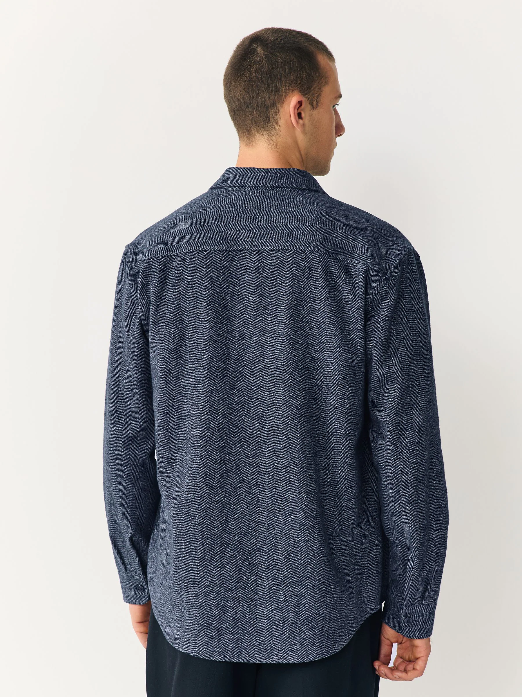 Blauw - Herringbone Shacket Overshirt