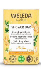 Weleda Shower Bar Ginger   Petitgrain 75GR