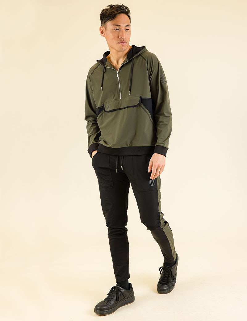 HBT ARMY | SINBAD SWEAT HOMME KAKI/NOIR
