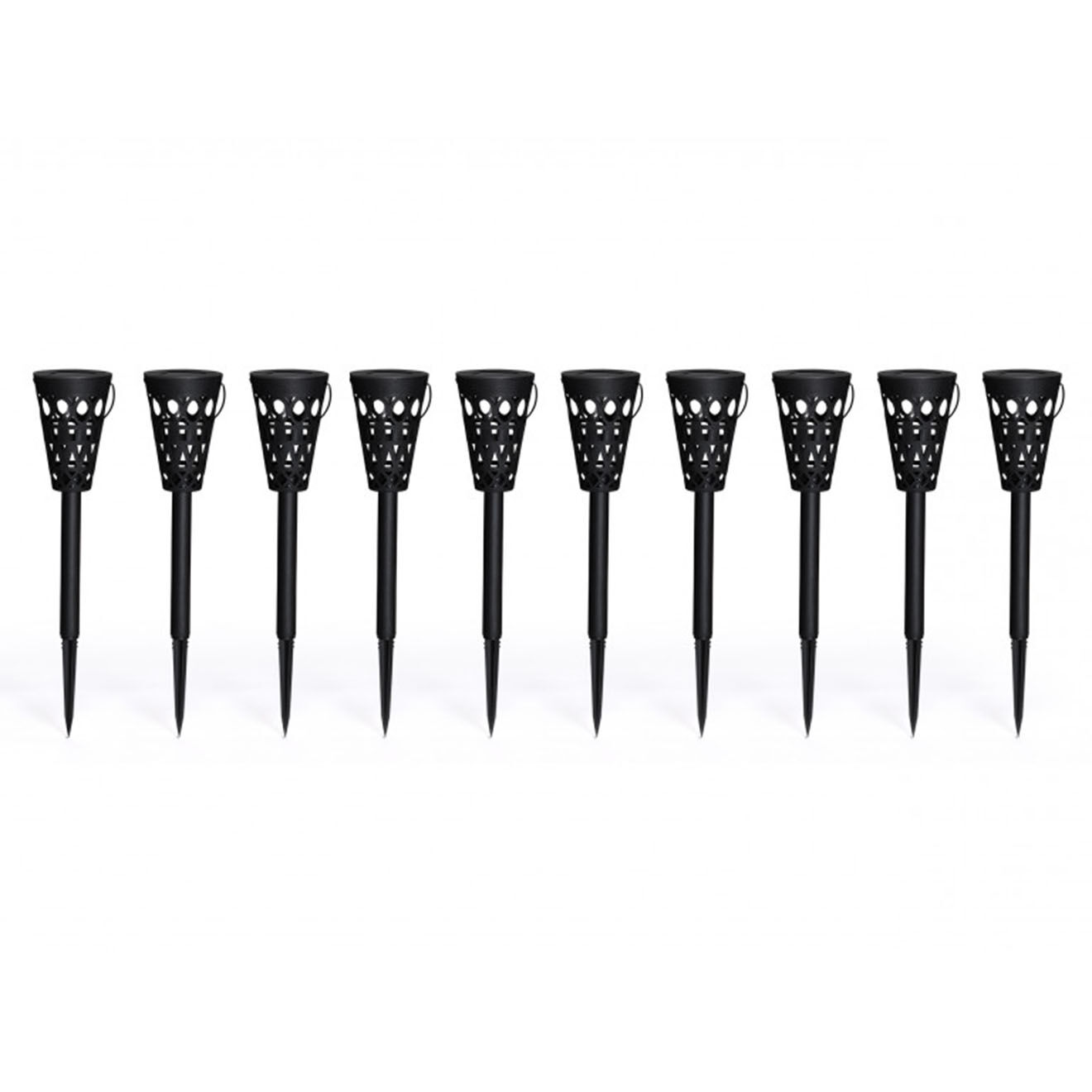 Pratik Garden 10 Balises solaires 2 en 1 noires - D.8x12 cm