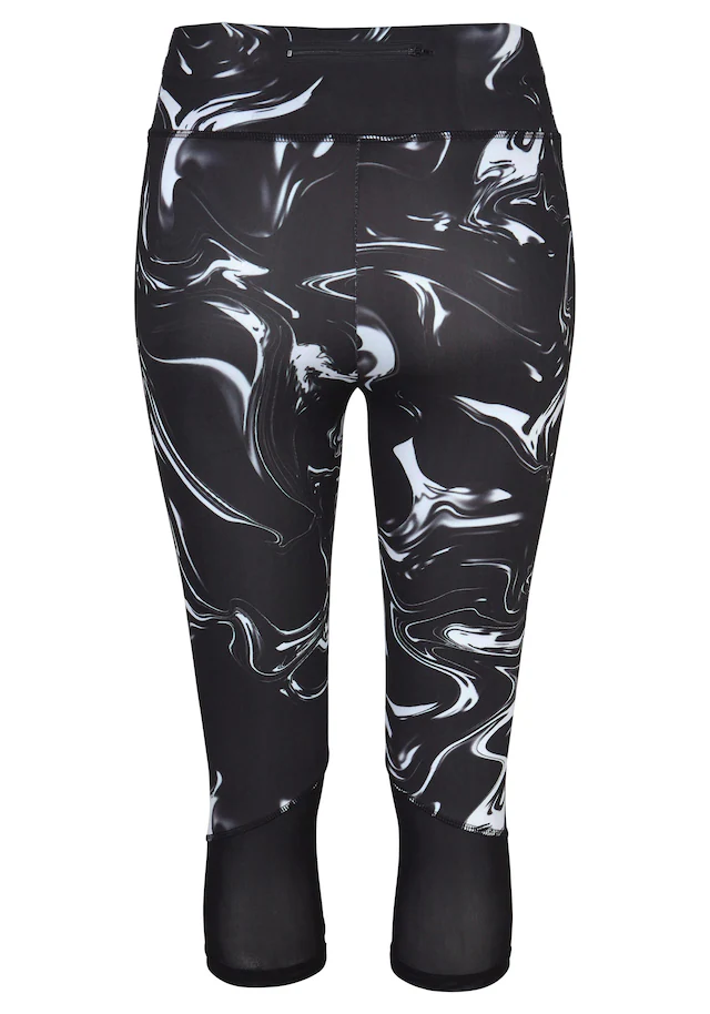 LASCANA ACTIVE Caprileggings »Black Marble«  Sporthose mit breitem Bund
