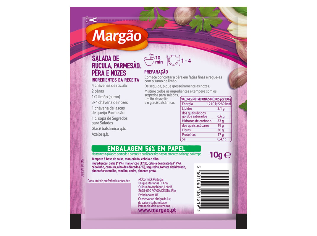 SEGREDOS MARGÃO SALADAS 10G