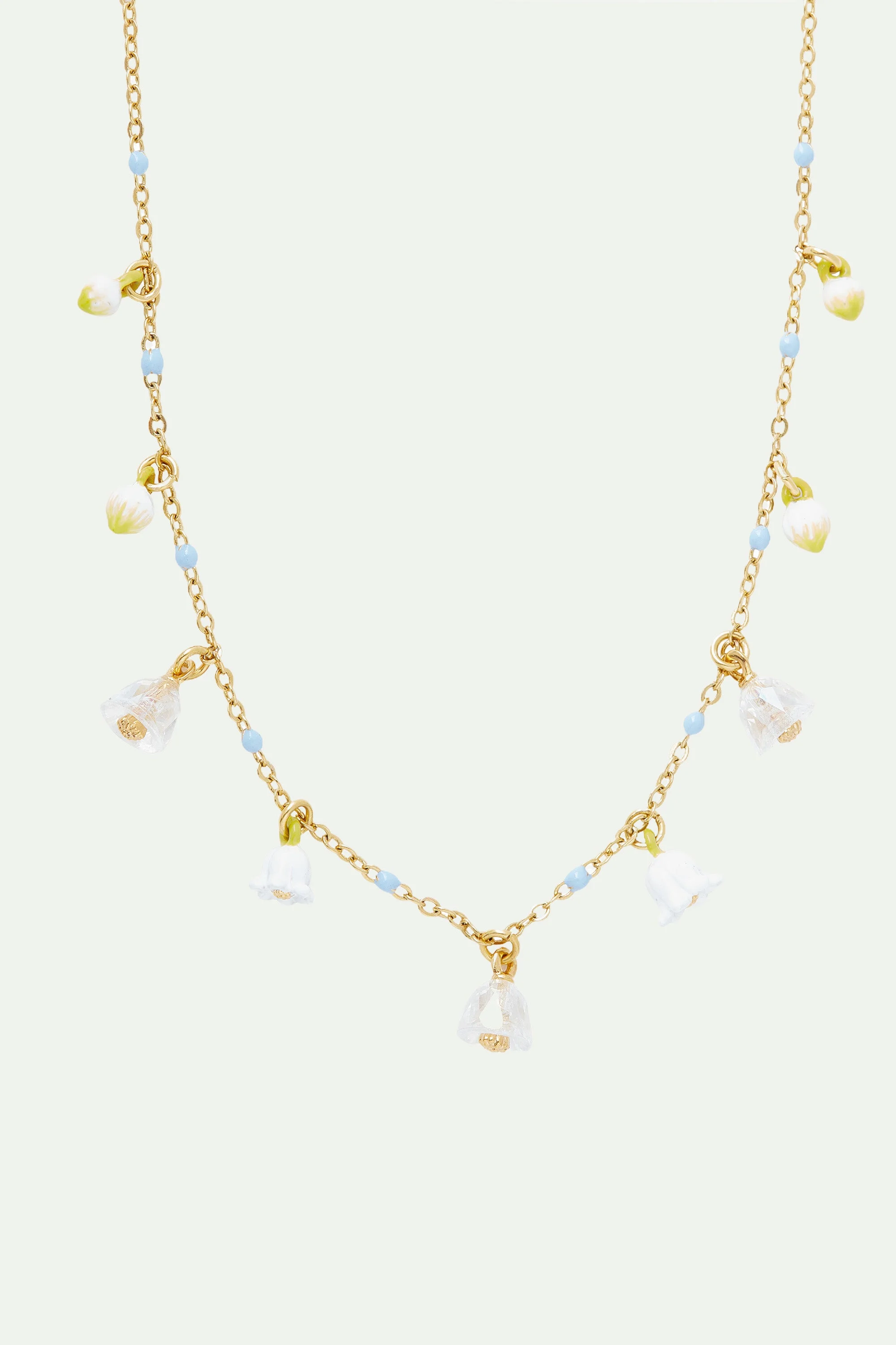 Collier pendentif clochettes de muguet | Blanc