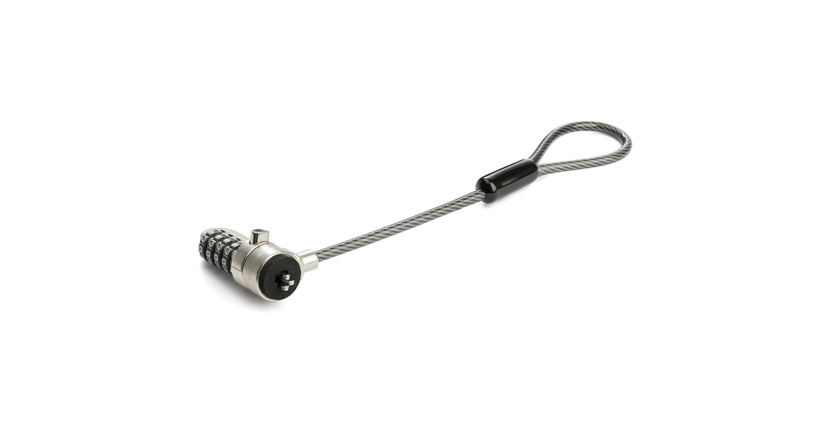 StartechLaptop kabelslot verlenglus - 15cm kabel & slot diefstalbeveiliging