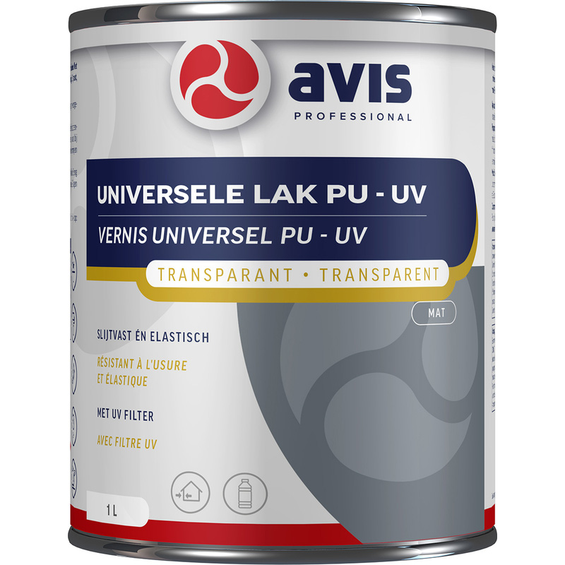 Avis Universele Lak PU/UV 1L Mat Transparant Kleurloos