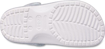 Crocs Classic Iridescent Glitter Kids Sandaler, Hvit