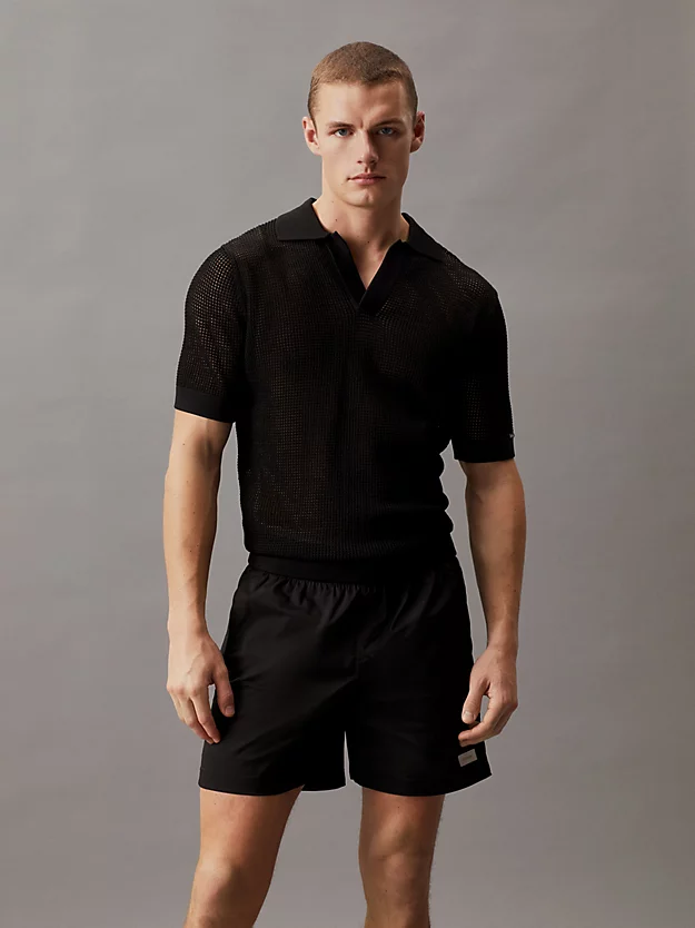 Camisa polo de praia de malha aberta
