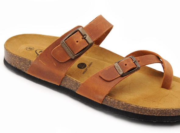 Plakton mules et sabots plats femme bombay 181032 marron