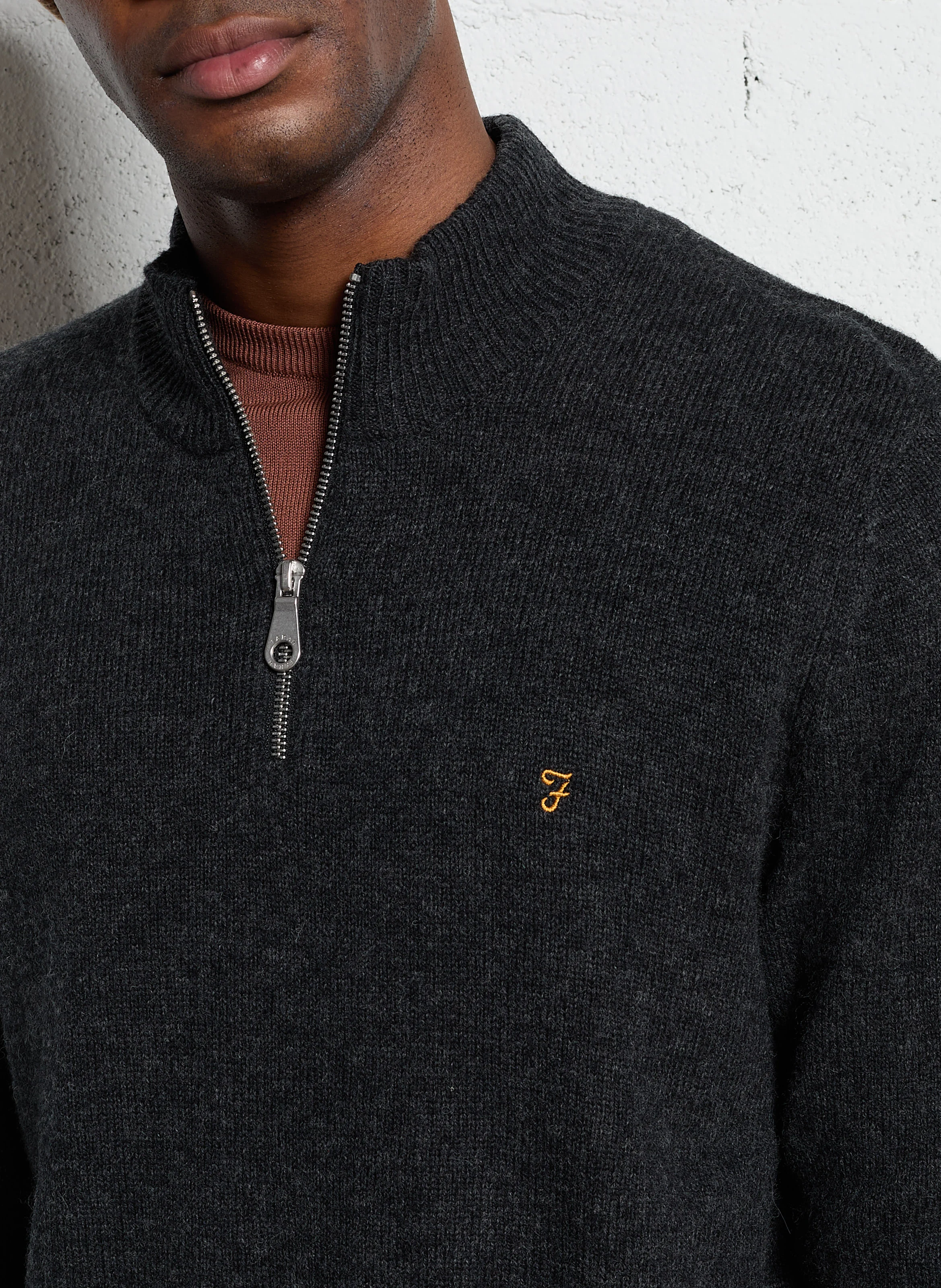 BIRCHALL - Pul col zippé en laine | Noir