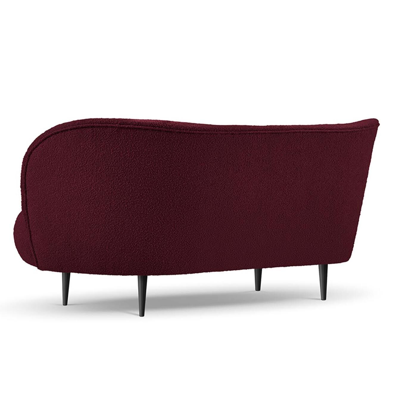 Mazzini Sofas Canapé Clove 3 places Velours bouclé bordeaux - 180x77x80 cm