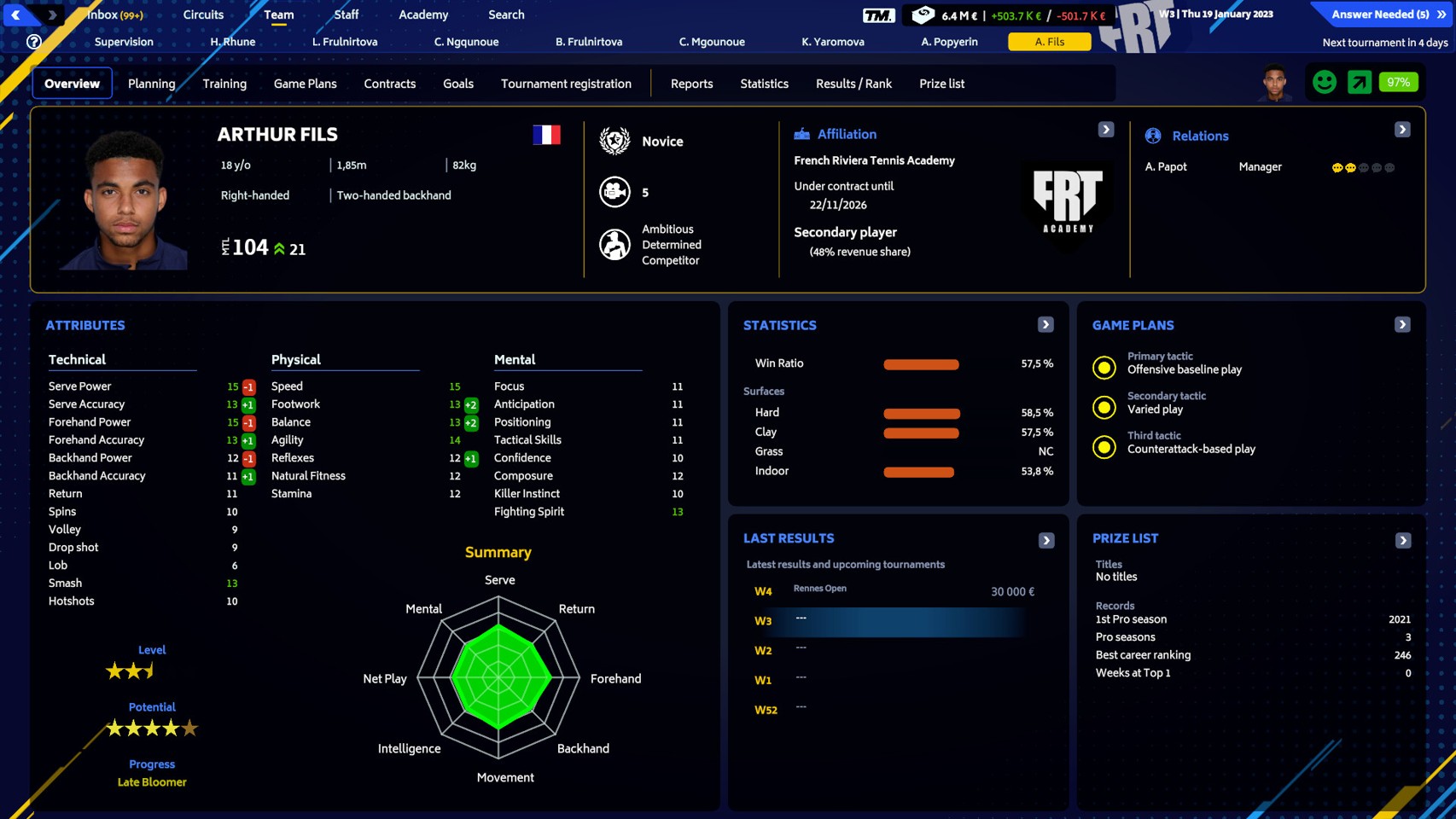 Tennis Manager 2023- PC