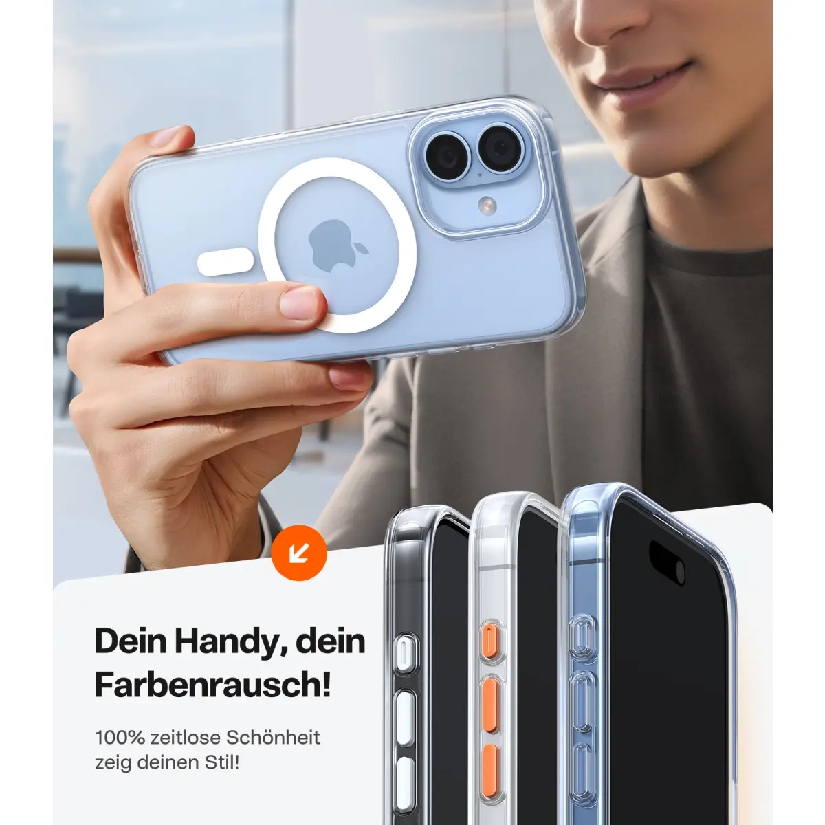 iPhone 17 Guardian Magnetic Series Hybrid Hardcase Hülle mit TPU Bumper - Transparent