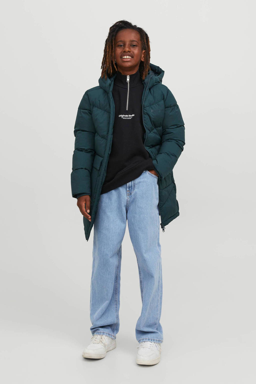 JACK & JONES high waist loose fit jeans JJIALEXlight blue denim