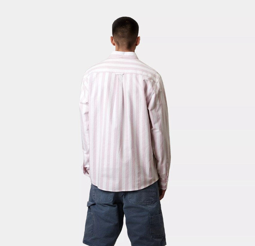 Carhartt WIP LS Dillion Shirt Hortensia / White
