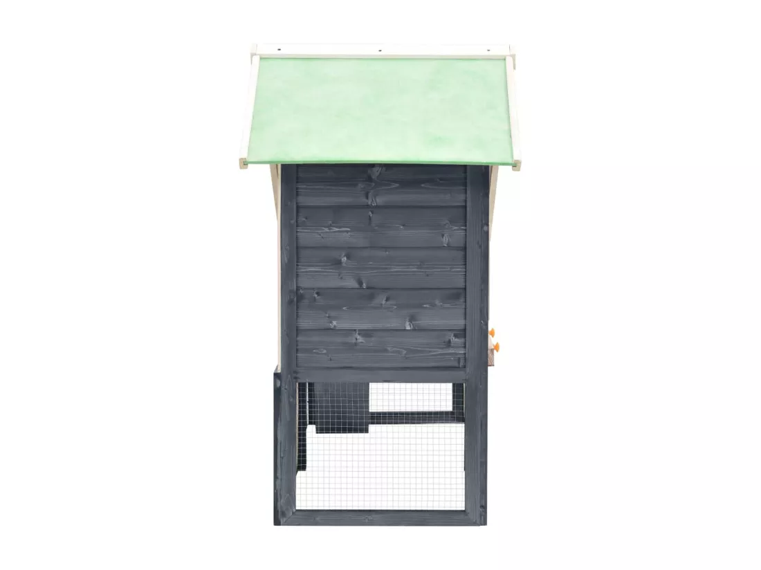 Clapier Gris et blanc 140x63x120 cm Bois de sapin massif