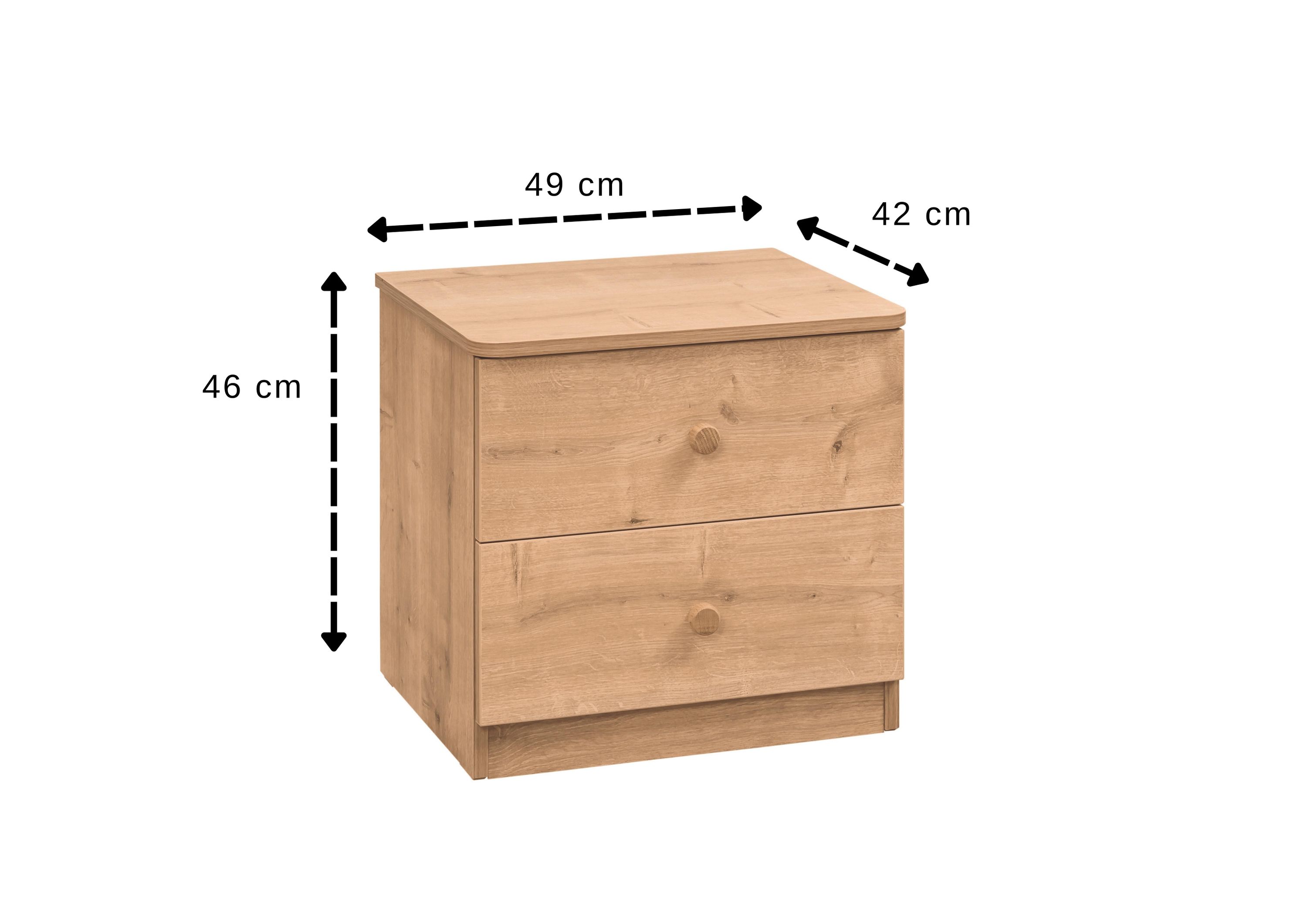 Nachtkommode mit 2 Schubladen für Schlafzimmer Nachtkonsole Mokka
