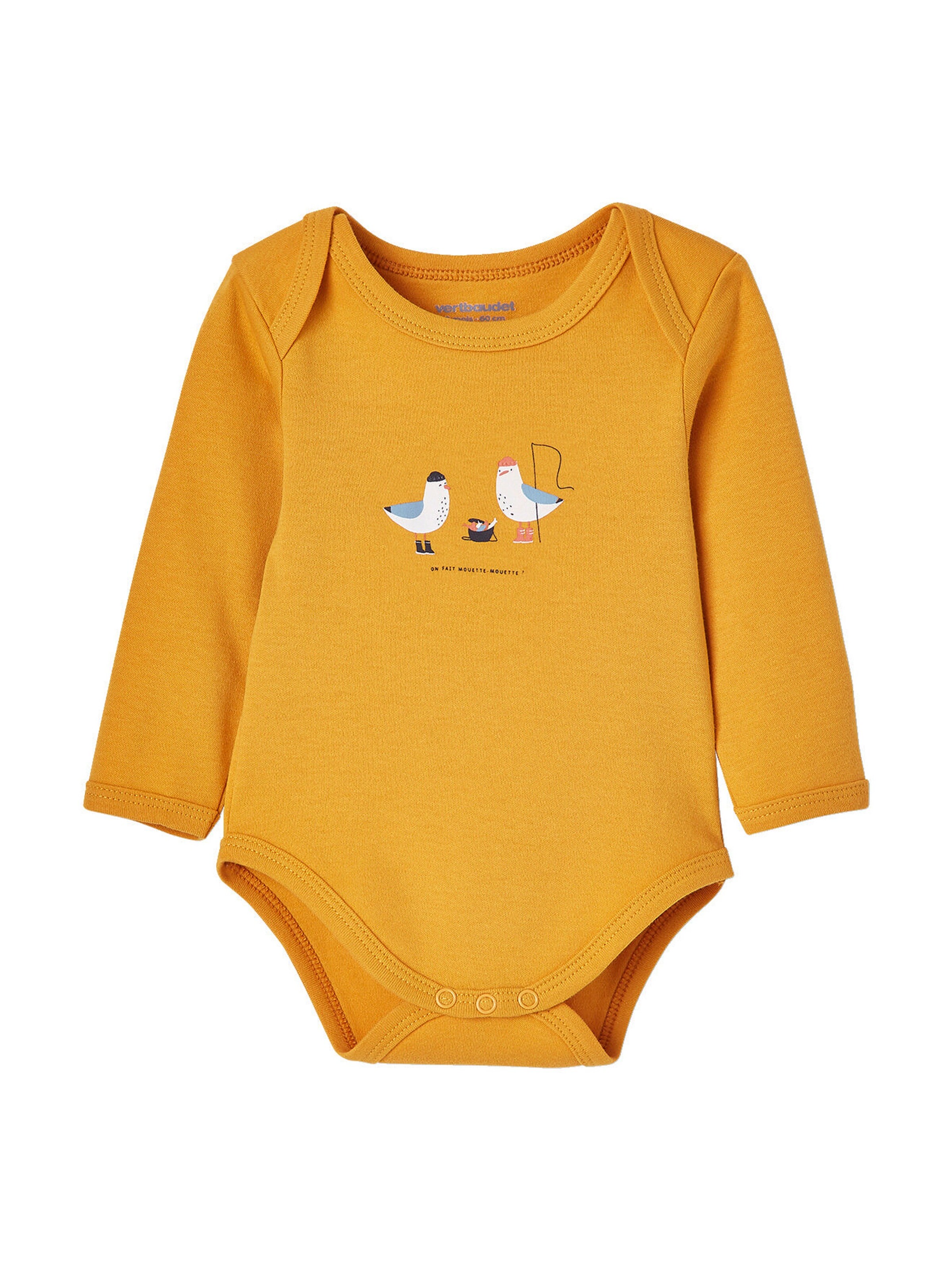 Vertbaudet 5er-Pack Baby Langarm-Bodys, Schlupfform pack senfgelb