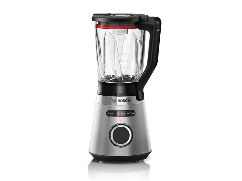 Bosch Standmixer MMB6382M Schwarz/Silber Kraftvoller Mixer mit ThermoSafe Glasbehälter und Sicherheitsdeckel