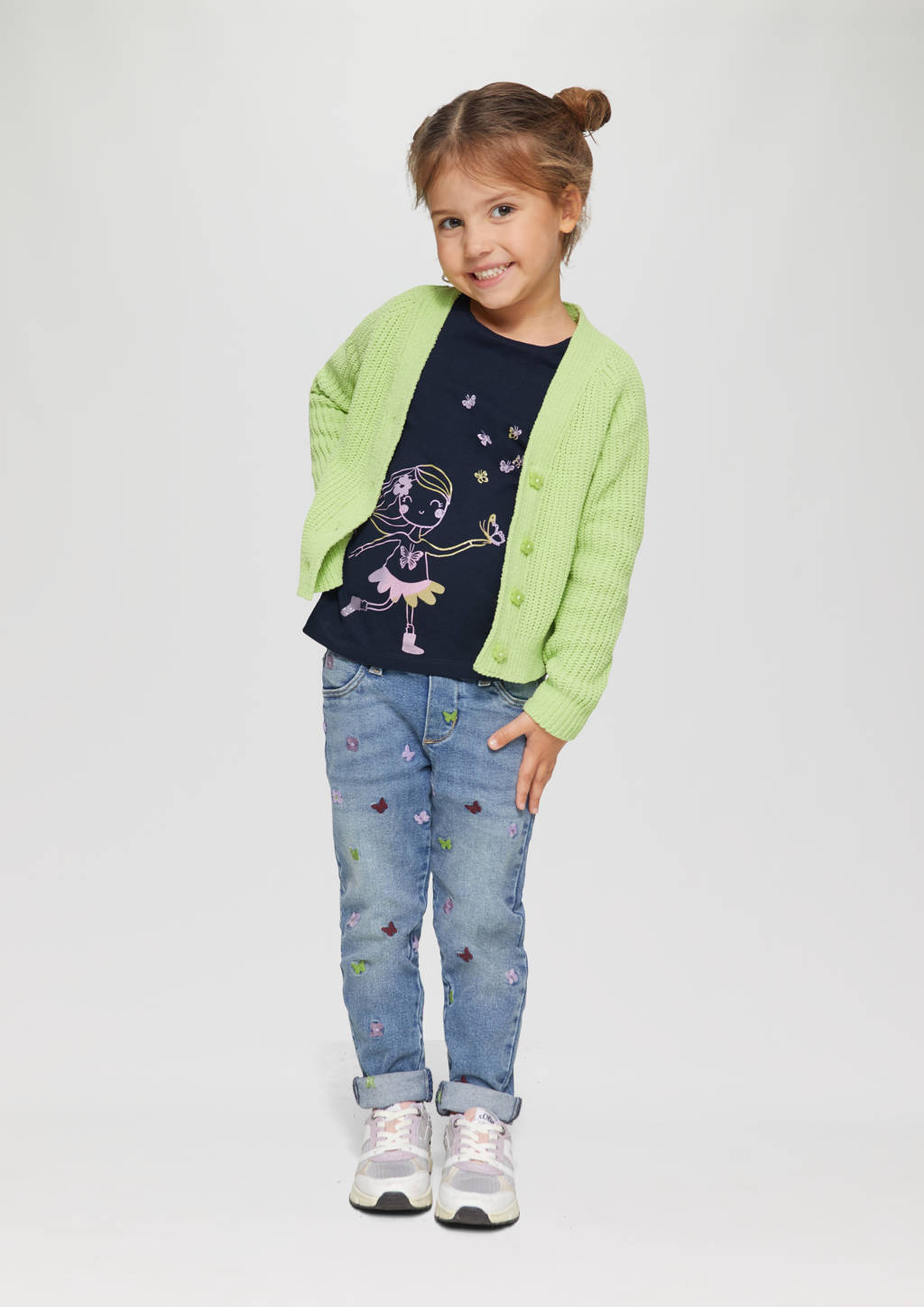 s.Oliver longsleeve met printopdruk donkerblauw
