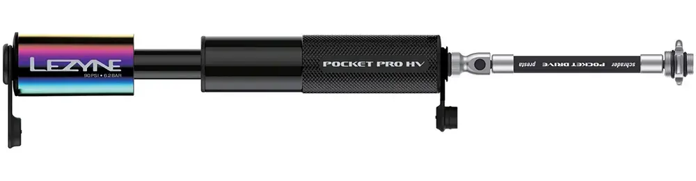 Lezyne Pocket Drive Pro HV Minipomp Neo Metallic/Zwart Gloss