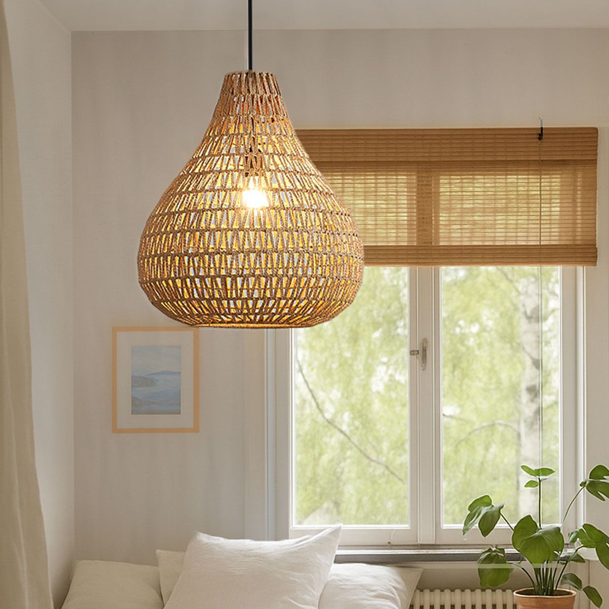 Scandinavische hanglamp bruin 45cm - Lina Natural