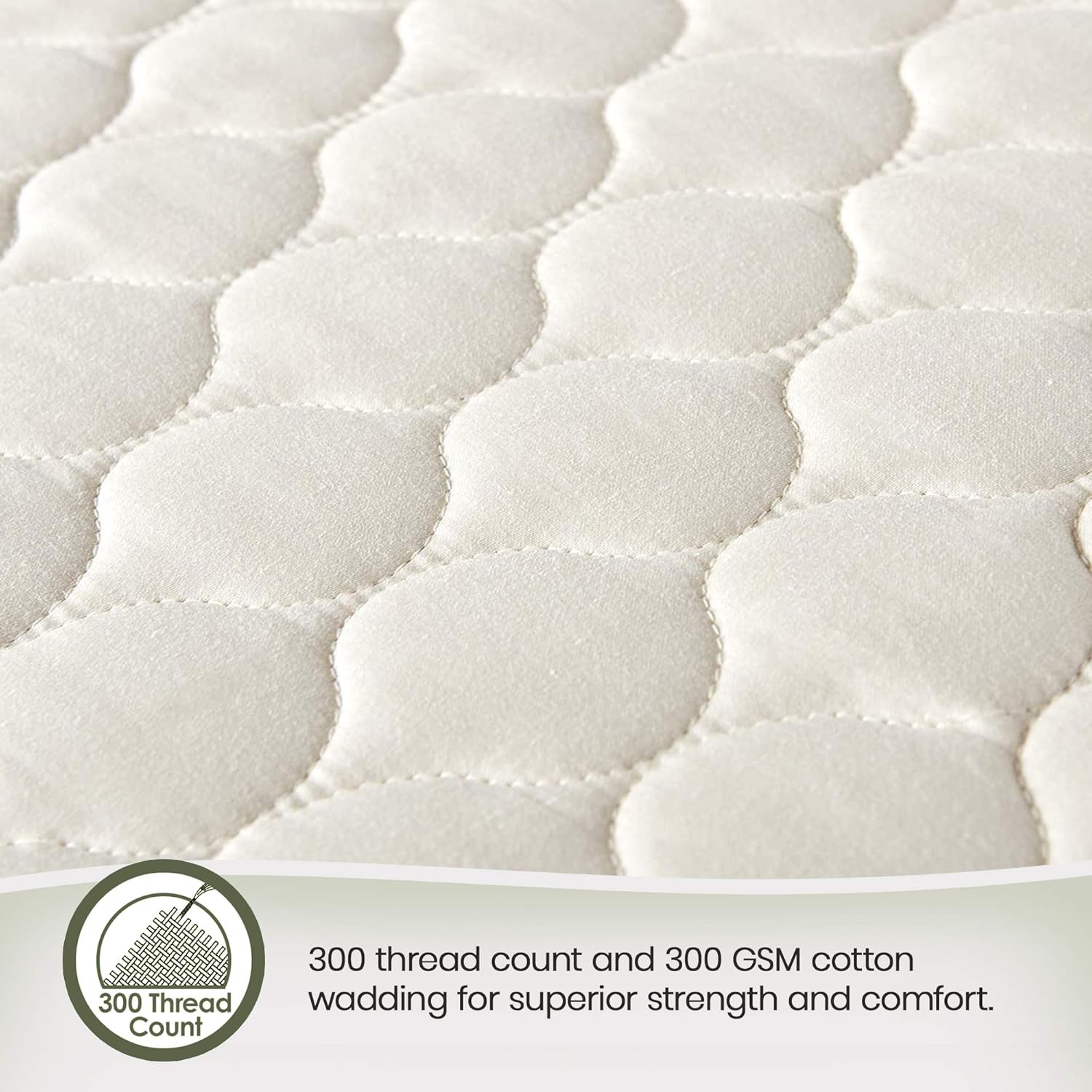Whisper Organics 100% Bio-Baumwolle, gesteppter Matratzenbezug, atmungsaktive Matratzenauflage, 40 cm tief - GOTS Zertifiziert, Matratzenschoner 160x200 cm