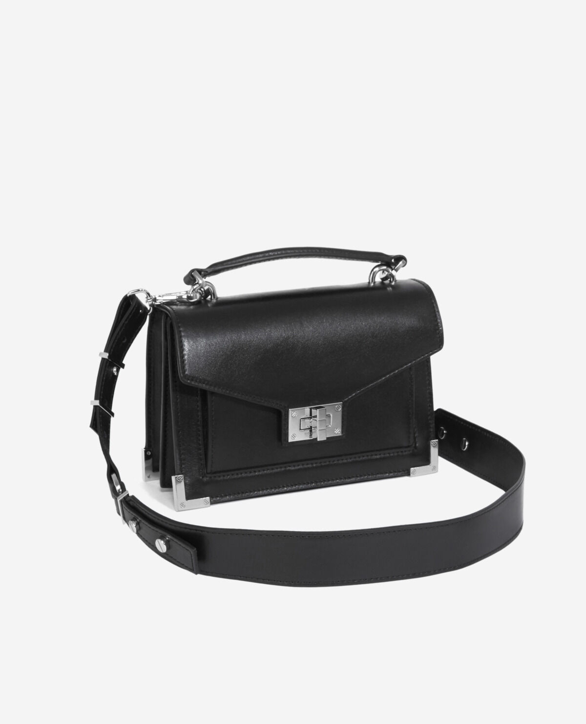 Sac Emily small en cuir noir