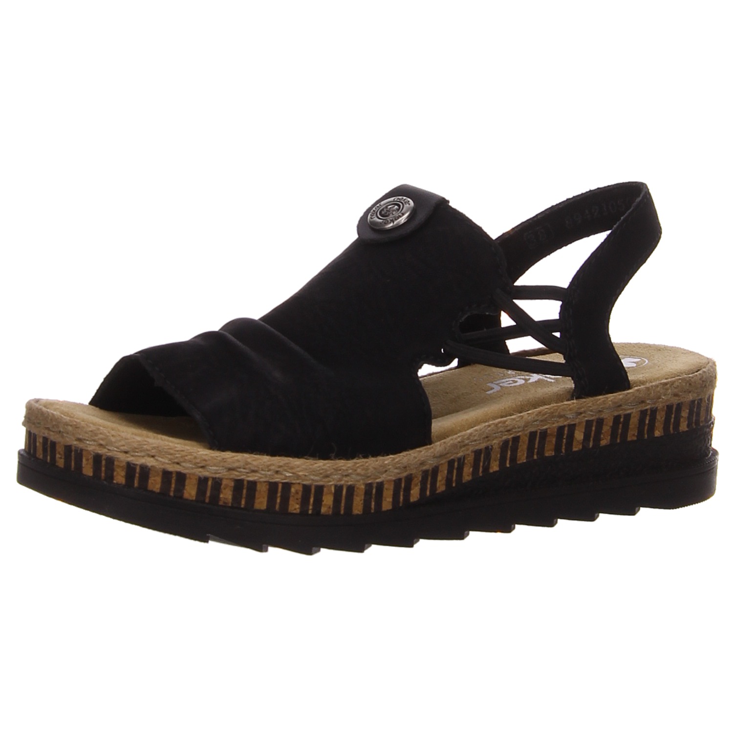 Rieker Keilsandale schwarz schwarz
